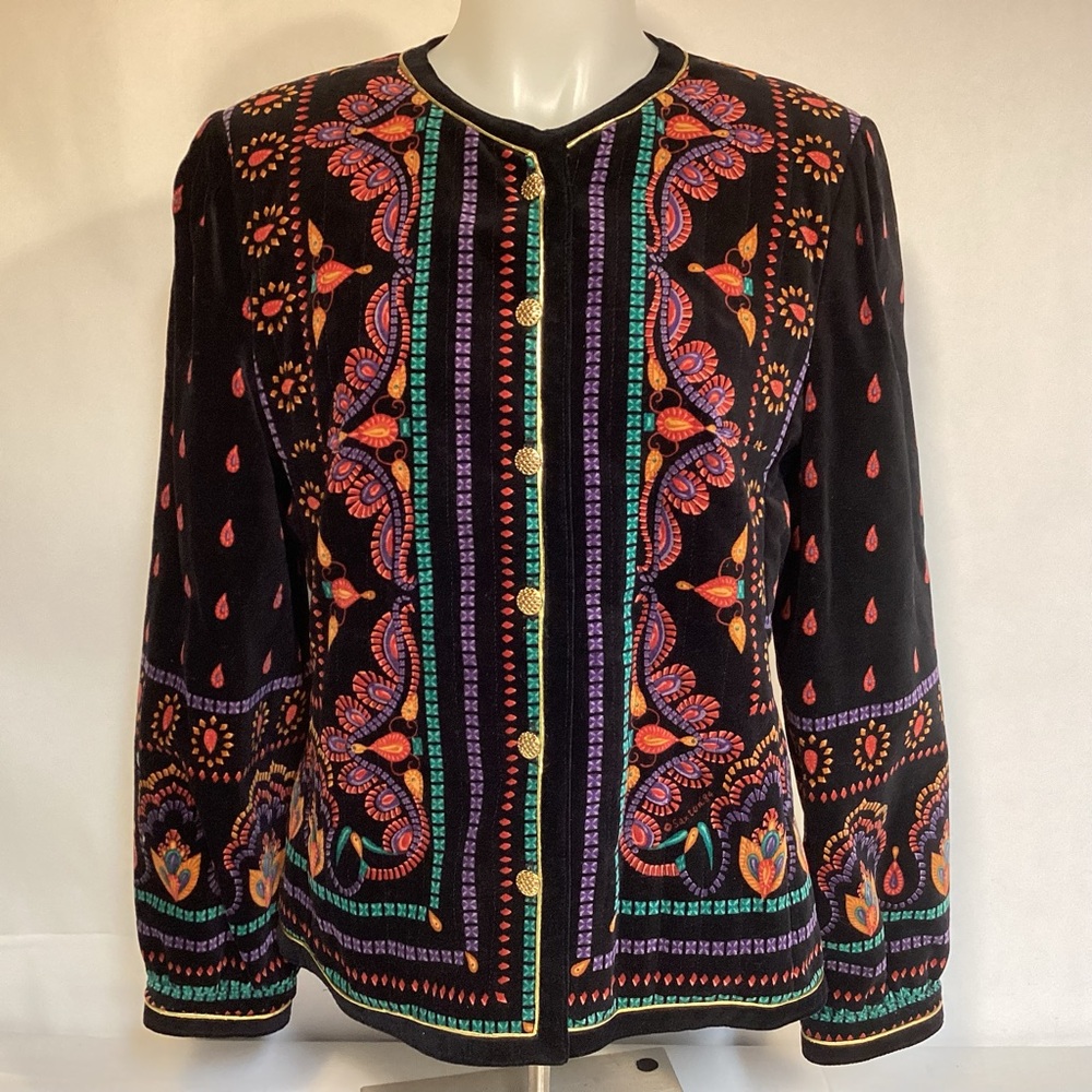 Vintage 80’s Saxton Hall lightweight multi color jacket Women’s size 12